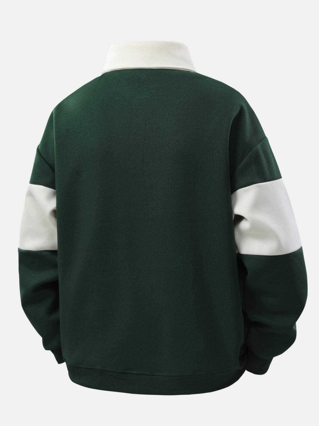 Relax Fit Color Block Patchwork Polo Sweatshirt & Straight Leg Corduroy Pants