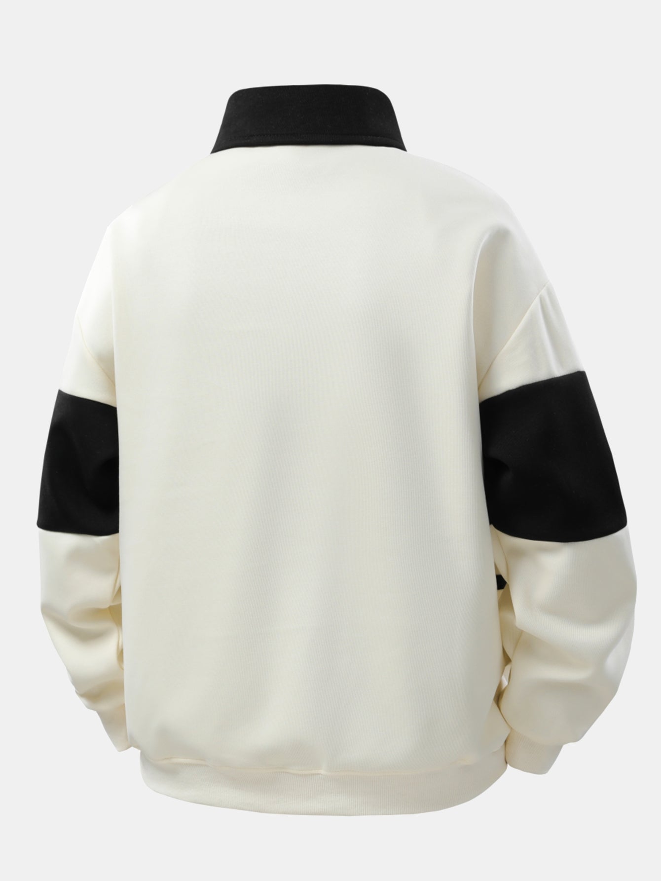 Relax Fit Color Block Patchwork Polo Sweatshirt & Straight Leg Corduroy Pants