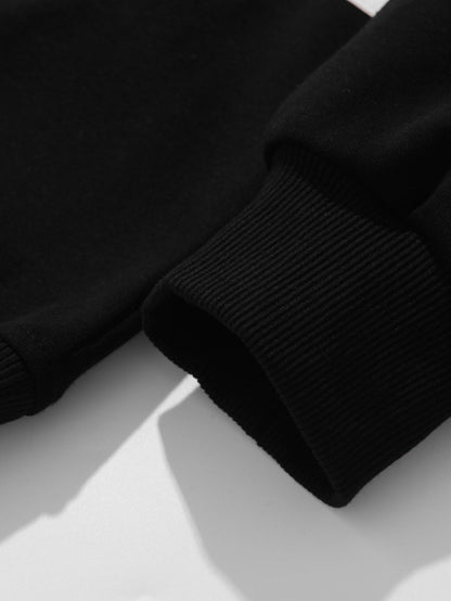Relax Fit Color Block Patchwork Polo Sweatshirt & Straight Leg Corduroy Pants