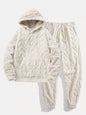 Geometric Jacquard Teddy Hoodie & Jogging Pants