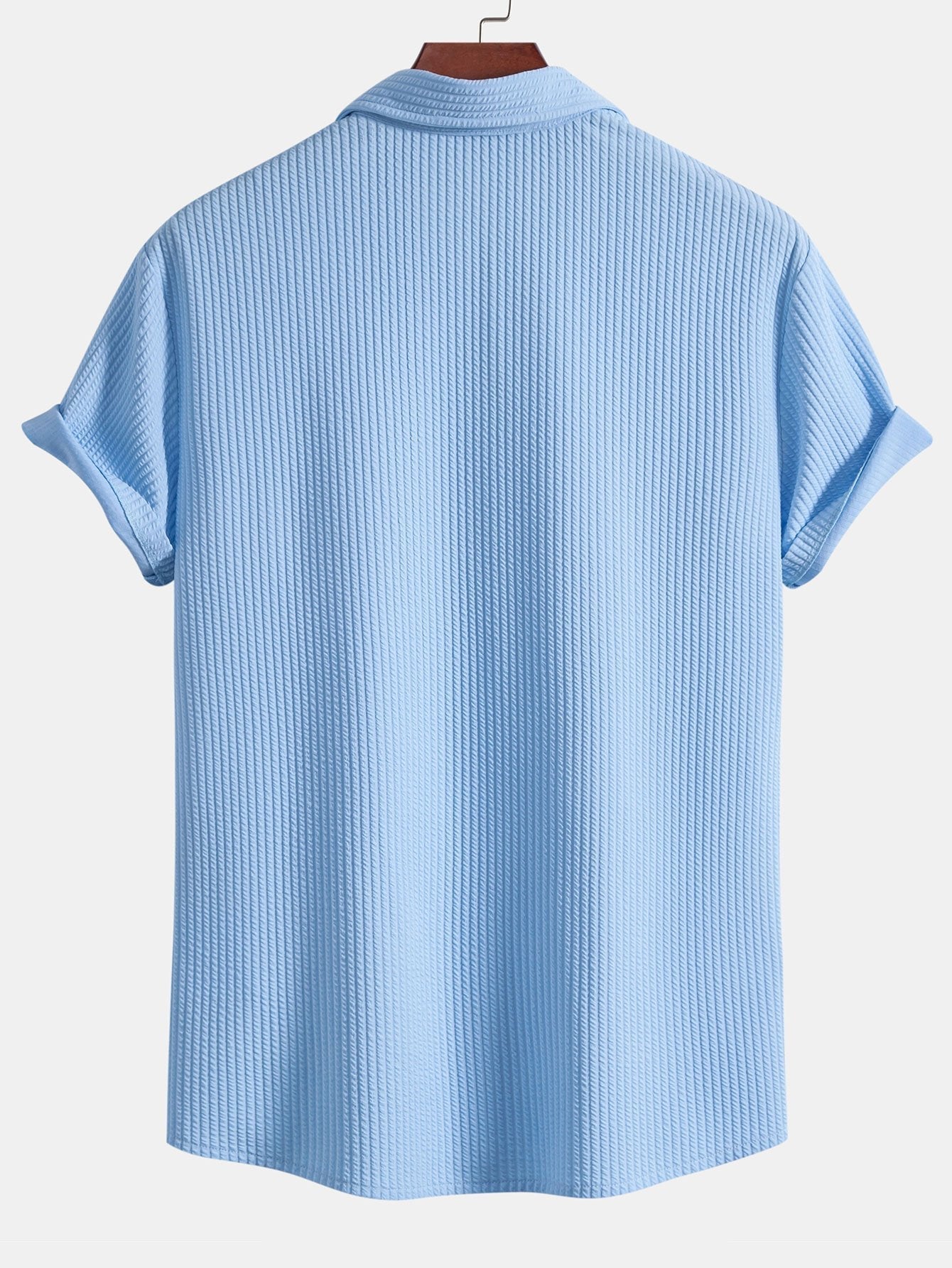 Muscle Fit Ribbed Button Up Shirt & Straight Leg Ribbed Pants